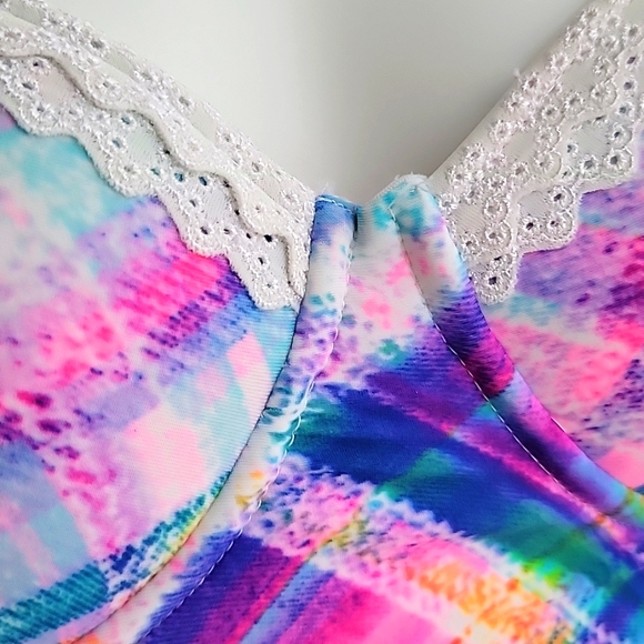 Ocean Pacific OP Retro Tankini Swim Top Beach Pool Resort Medium - Picture 8 of 13